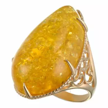 Серебряное кольцо с желтым янтарем