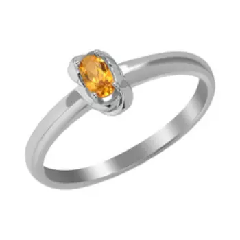 Серебряное кольцо с желтым топазом