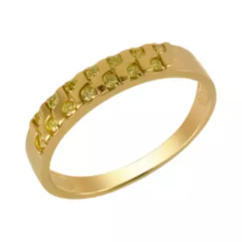 Серебряное кольцо с желтыми бриллиантами