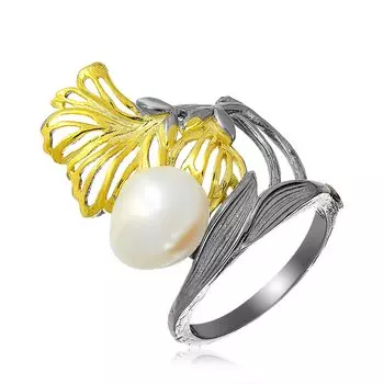 Серебряное кольцо с жемчугом Барокко