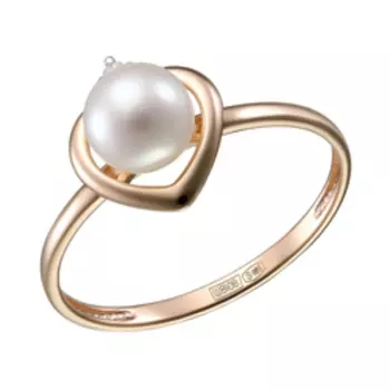 Серебряное кольцо с жемчугом и фианитом