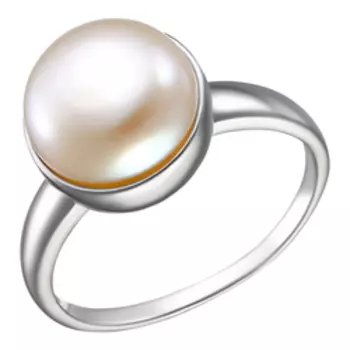 Серебряное кольцо с жемчугом и кубическим цирконием