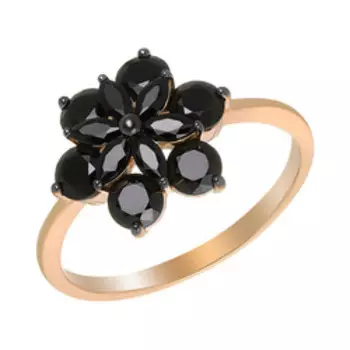 Серебряное кольцо со шпинелью "Цветок"