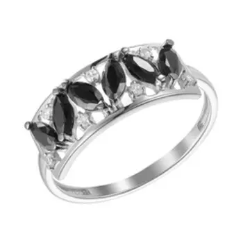 Серебряное кольцо со шпинелью и фианитами