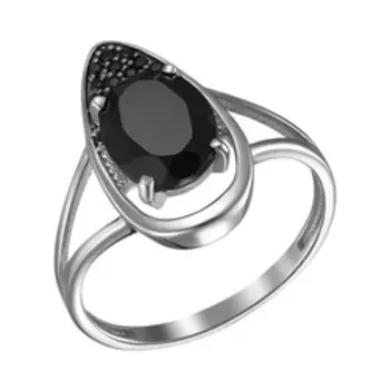 Серебряное кольцо со шпинелью и фианитами