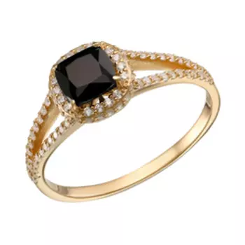 Серебряное кольцо со шпинелью и фианитами