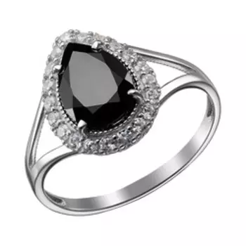 Серебряное кольцо со шпинелью и фианитами