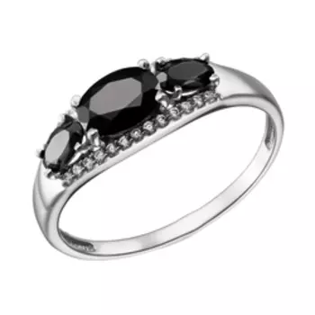 Серебряное кольцо со шпинелью и фианитами