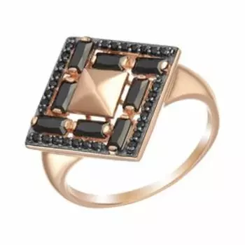 Серебряное кольцо со шпинелью и фианитами