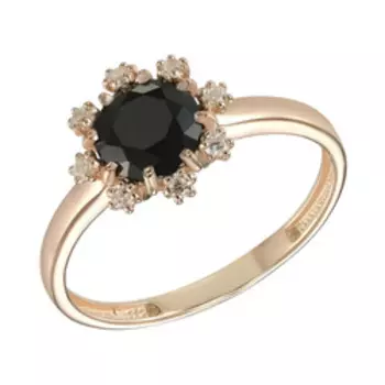 Серебряное кольцо со шпинелью и фианитами "Снежинка"