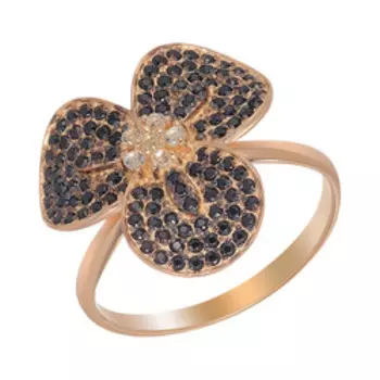 Серебряное кольцо со шпинелью и топазами "Орхидея"