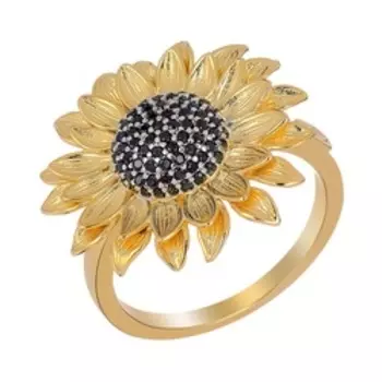 Серебряное кольцо со шпинелью "Подсолнух"