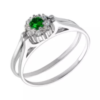 Серебряное кольцо-трансформер с фианитами