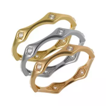 Серебряное кольцо-трансформер с фианитами 3 в 1