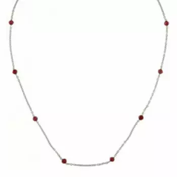 Серебряное колье-чокер с гранатами
