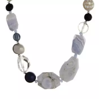 Серебряное колье из самоцветов