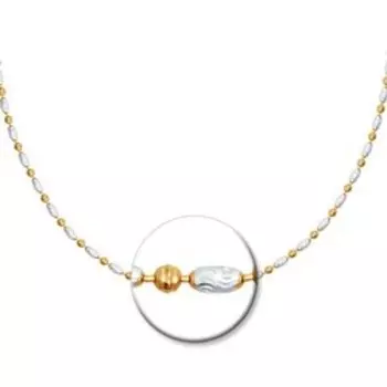 Серебряное колье с алмазной обработкой "Бочонки"