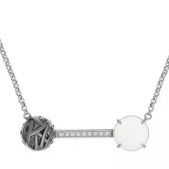 Серебряное колье с алпанитом и фианитами