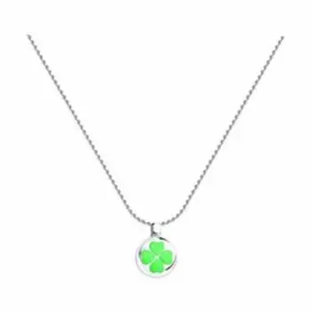 Серебряное колье с эмалью "Четырехлистник"