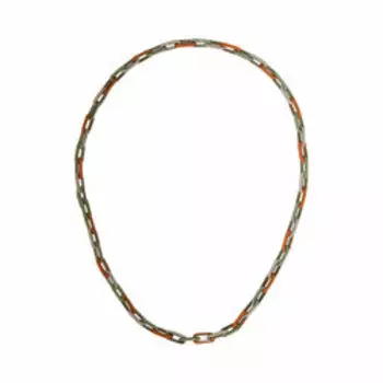 Серебряное колье с эмалью плетение "Якорное"