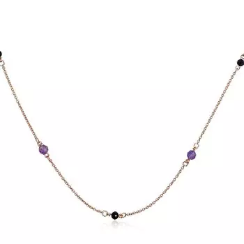 Серебряное колье с аметистами