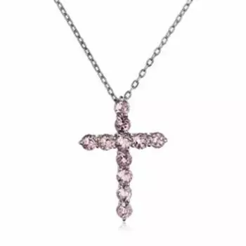 Серебряное колье с аметистами плетение "Якорное"