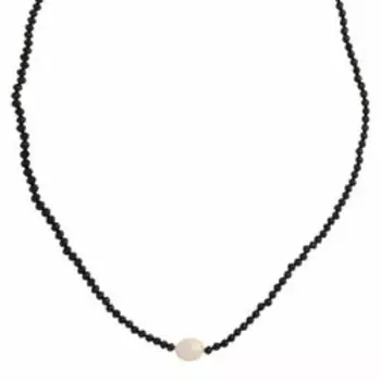 Серебряное колье с барочным жемчугом и шпинелью