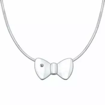 Серебряное колье с бриллиантом