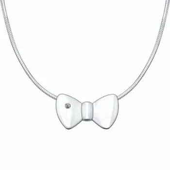 Серебряное колье с бриллиантом