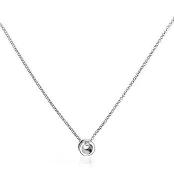 Серебряное колье с бриллиантом