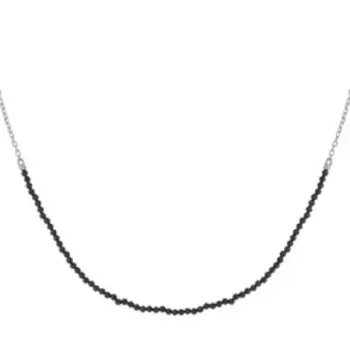 Серебряное колье с черной шпинелью