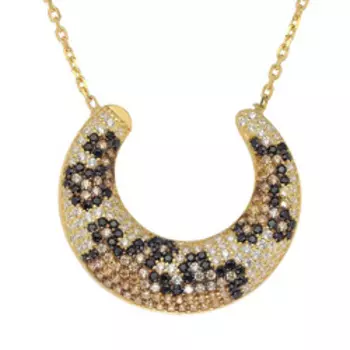 Серебряное колье с цветным кубическим цирконием