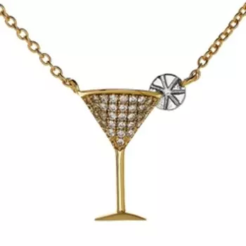 Серебряное колье с фианитами "Бокал"