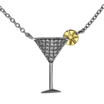 Серебряное колье с фианитами "Бокал"