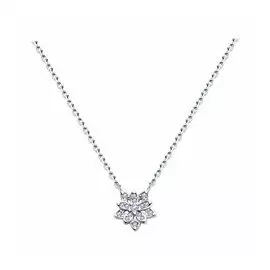 Серебряное колье с фианитами "Цветок"