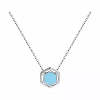 Серебряное колье с фианитами и эмалью