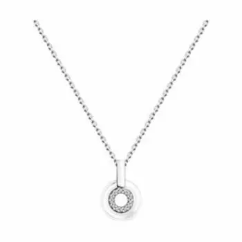 Серебряное колье с фианитами и керамикой