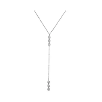 Серебряное колье с фианитами плетение "Якорное"