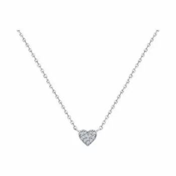 Серебряное колье с фианитами "Сердце"