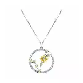 Колье из золочёного серебра с фианитами