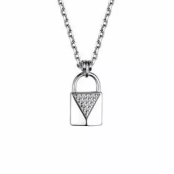 Серебряное колье с фианитами "Замочек"