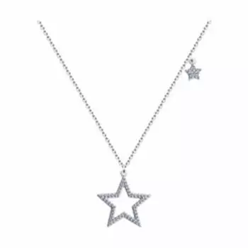 Серебряное колье с фианитами "Звезда"
