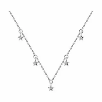 Серебряное колье с фианитами "Звездочки"
