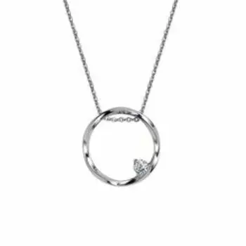 Серебряное колье с фианитом