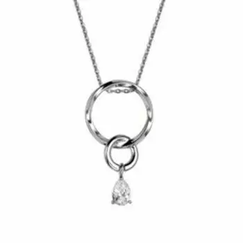 Серебряное колье с фианитом