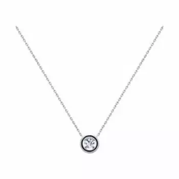 Серебряное колье с фианитом и эмалью