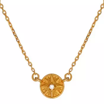 Серебряное колье с фианитом "Звезда"