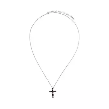 Серебряное колье с гранатом плетение "Якорное"