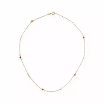 Серебряное колье с карнелианом и фианитами