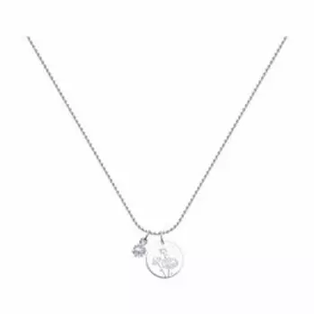 Серебряное колье с кристаллом Swarovski "Цветы"
